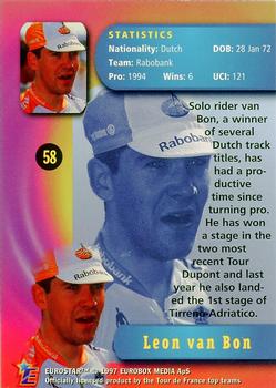 1997 Eurostar Tour de France #58 Leon van Bon Back